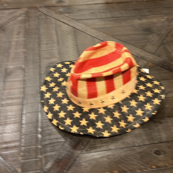 Goldcoast Sunwear patriotic Western Cowboy Hat American Flag Star Studded Brim - Picture 5 of 7